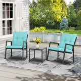 Patio Chairs 3 Piece Wicker Rocking Chair Outdoor