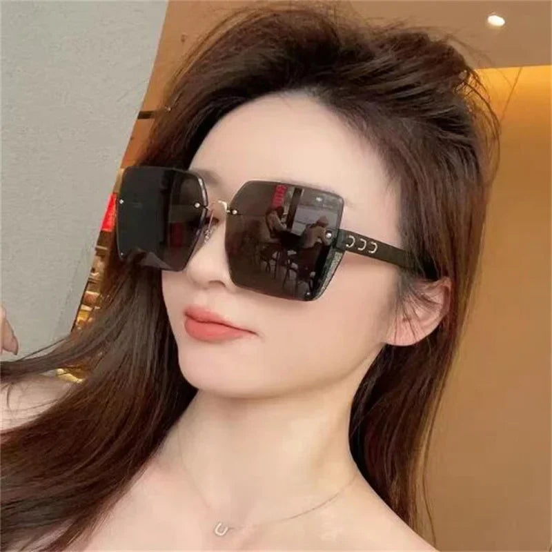 2023 Women's Vintage Small Sunglasses – UV400 Half Frame