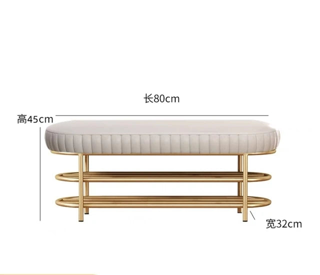 Nordic Shoe Bench Soft Cushion Multifunctional Shoe Rack
