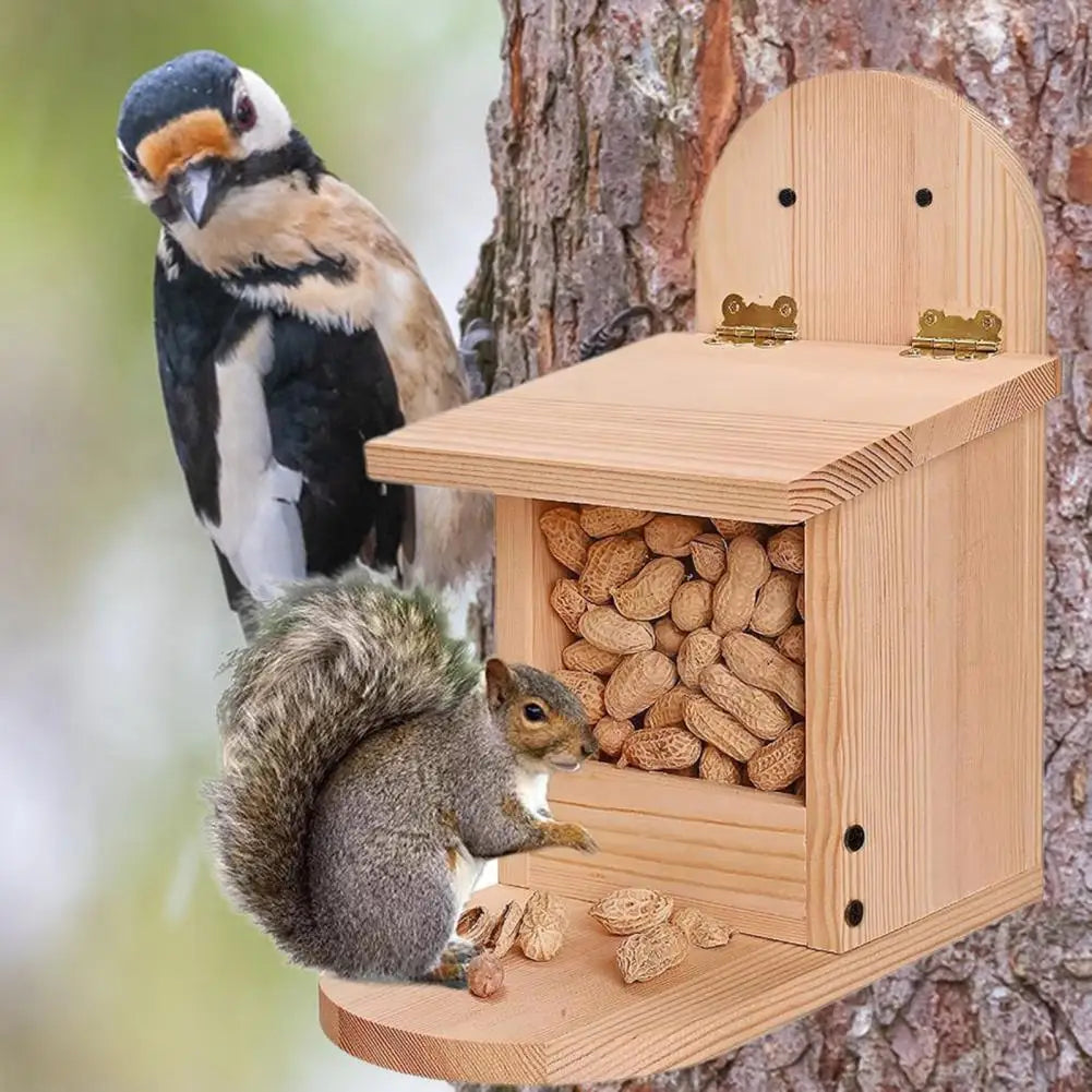 Useful Bird Squirrel Food Holder Feeding Box Handmade