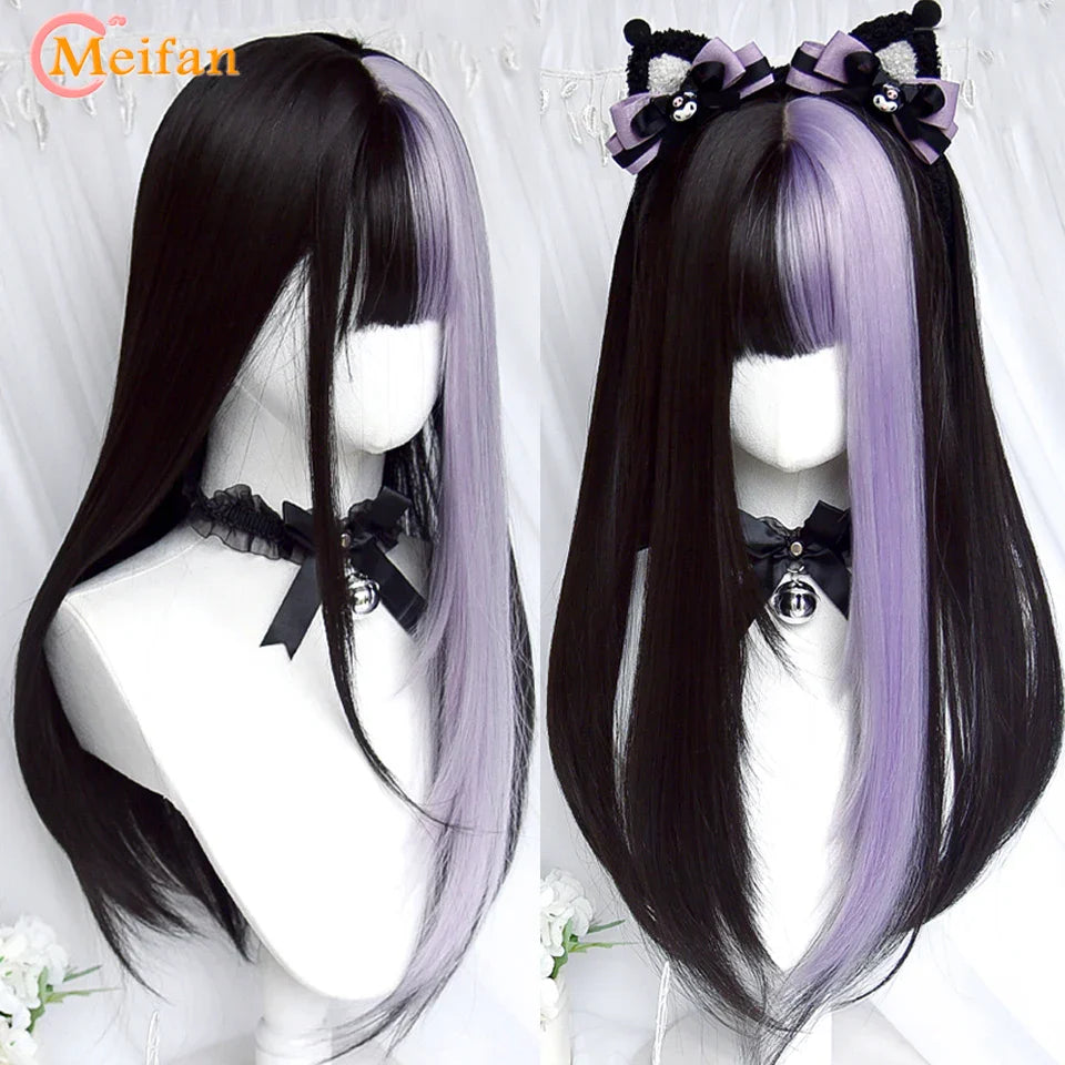 MEIFAN Long Lolita Ombre Harajuku Wig With Bang