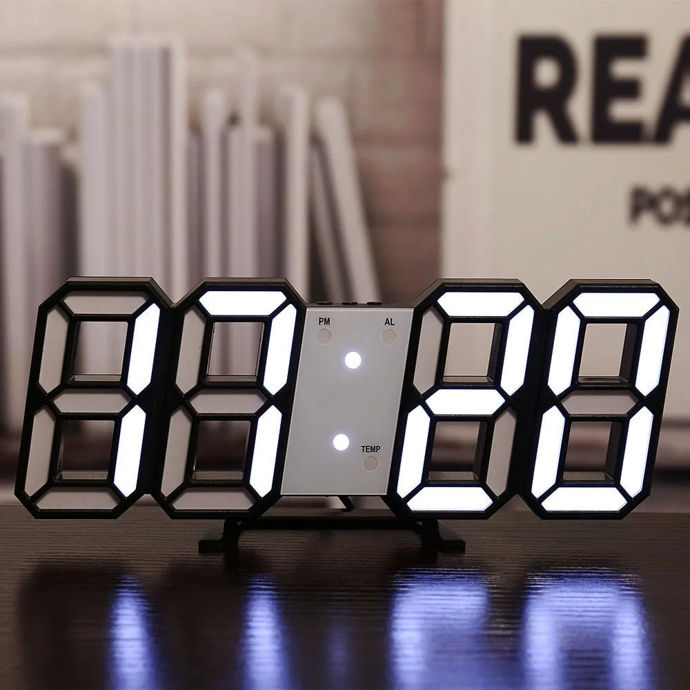 Smart 3d Digital Alarm Clock Wall Clocks Home