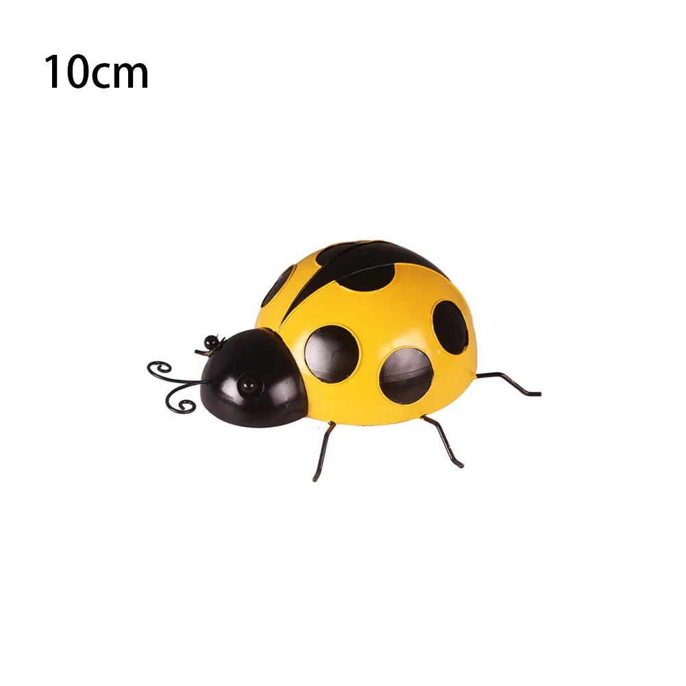 3D Metal Ladybugs Wall Mounted Decor Garden Creative