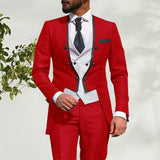 Fashion Italian Tailcoat Latest Design Red Men Suits