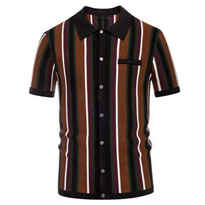 Men's Summer Short Sleeve Polo Shirts Knitted Business