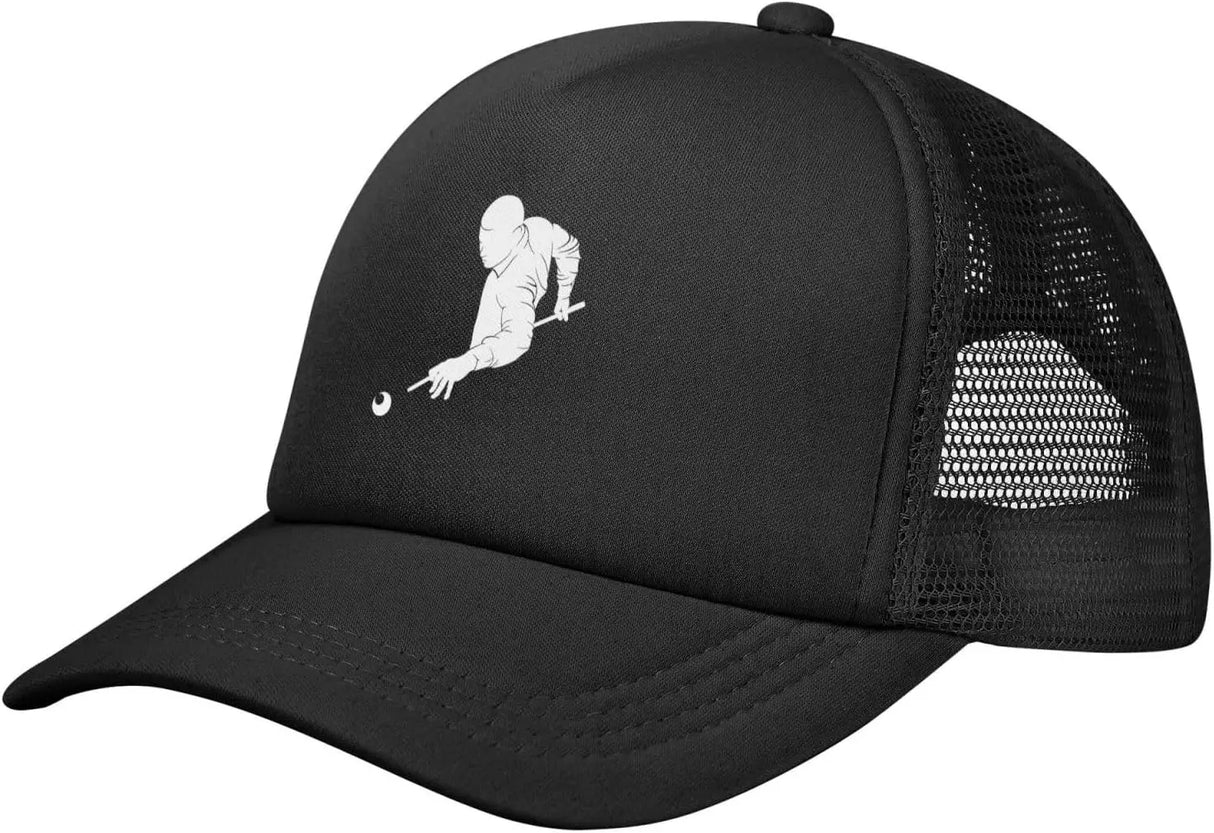 Player Billiards Ball Black Dad Hat Fashion Mesh