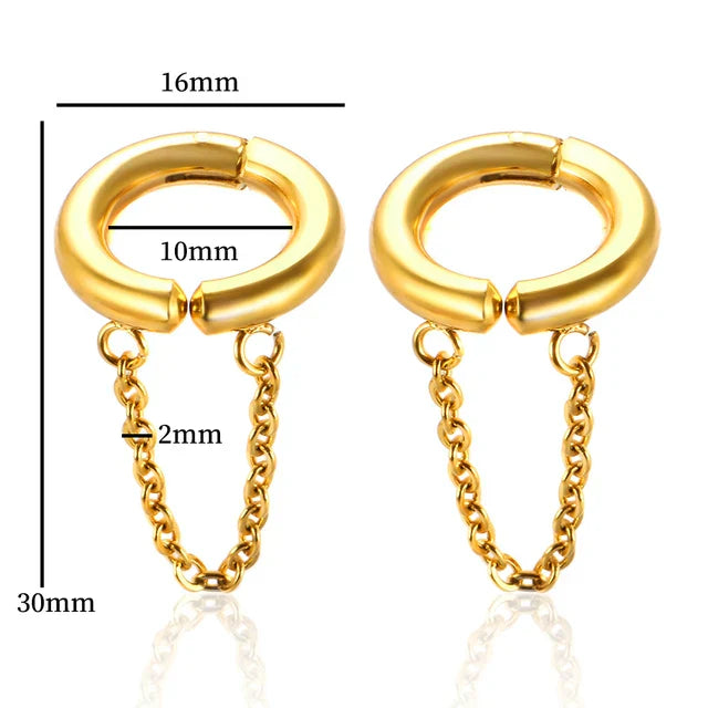 2PC /Set Stainless Steel Small Hoop Earrings for