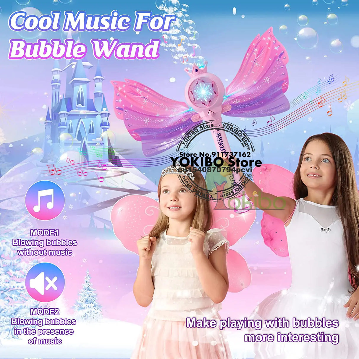 Bubble Wands for Kids Girls Light Up LED