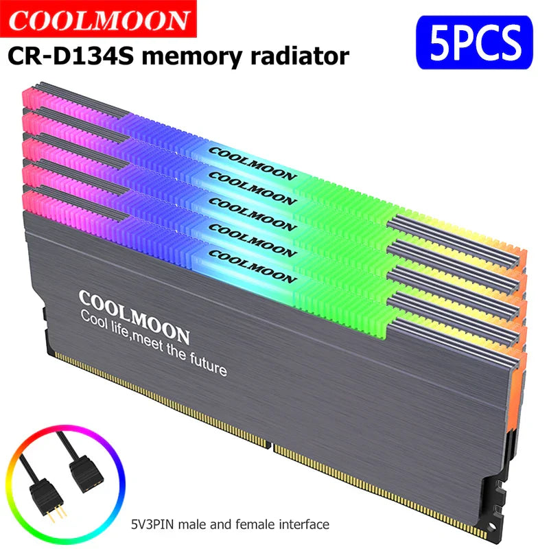 COOLMOON CR-D134S RAM Heat Spreader 5V 3PIN Male/Female