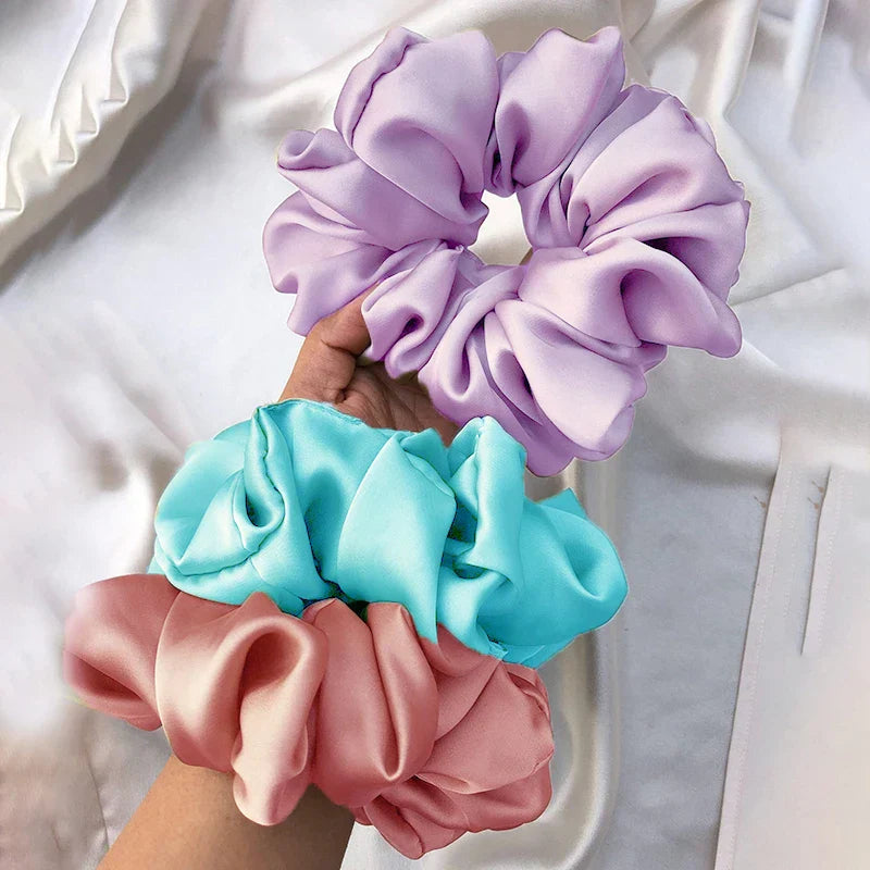 4Pcs/3Pcs Oversized Scrunchie Big Rubber Hair Tie Set