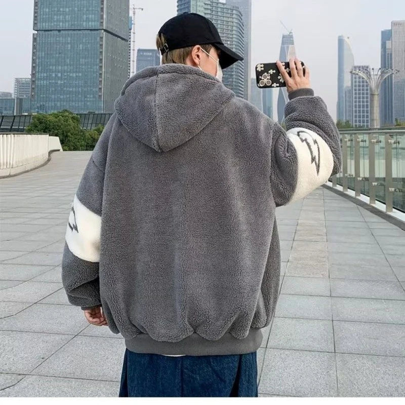 New lamb fleece jacket men autumn and winter