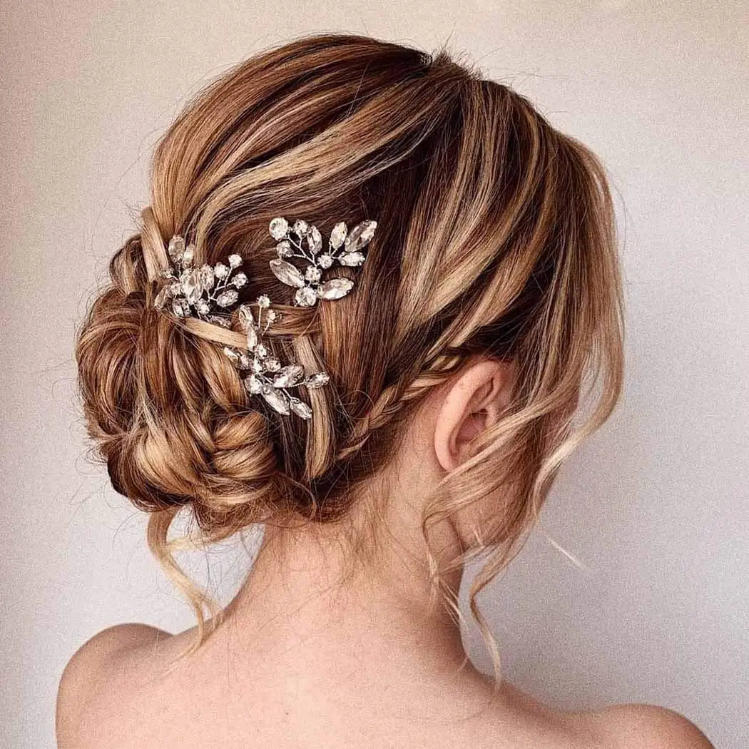 Bride Hairpins Wedding Hair Accessories Trendy Crystal U-shaped