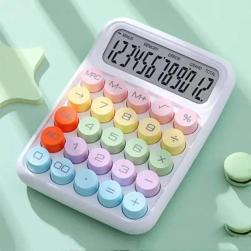 1pc Keyboard Calculator Office 12-digit Mechanical Calculator Cute