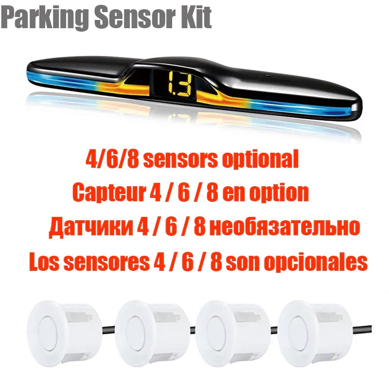 Multiple Radar Parking Sensor Kit Backlight Parktronic LED