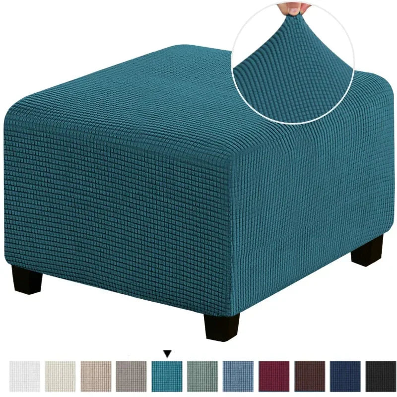 Polar Fleece Footstool Cover Durable Stretch Ottoman Cover