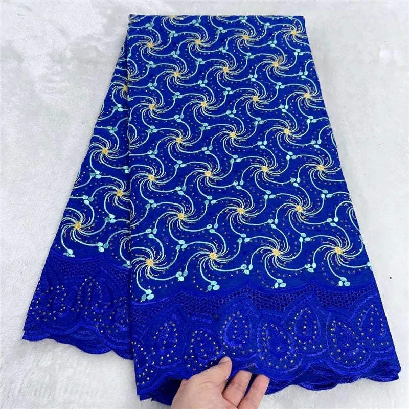 5 yard Swiss lace fabric latest heavy beaded