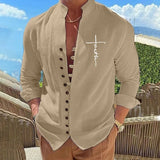 Hot Sale Spring Cotton Linen Autumn Men's Long-Sleeved