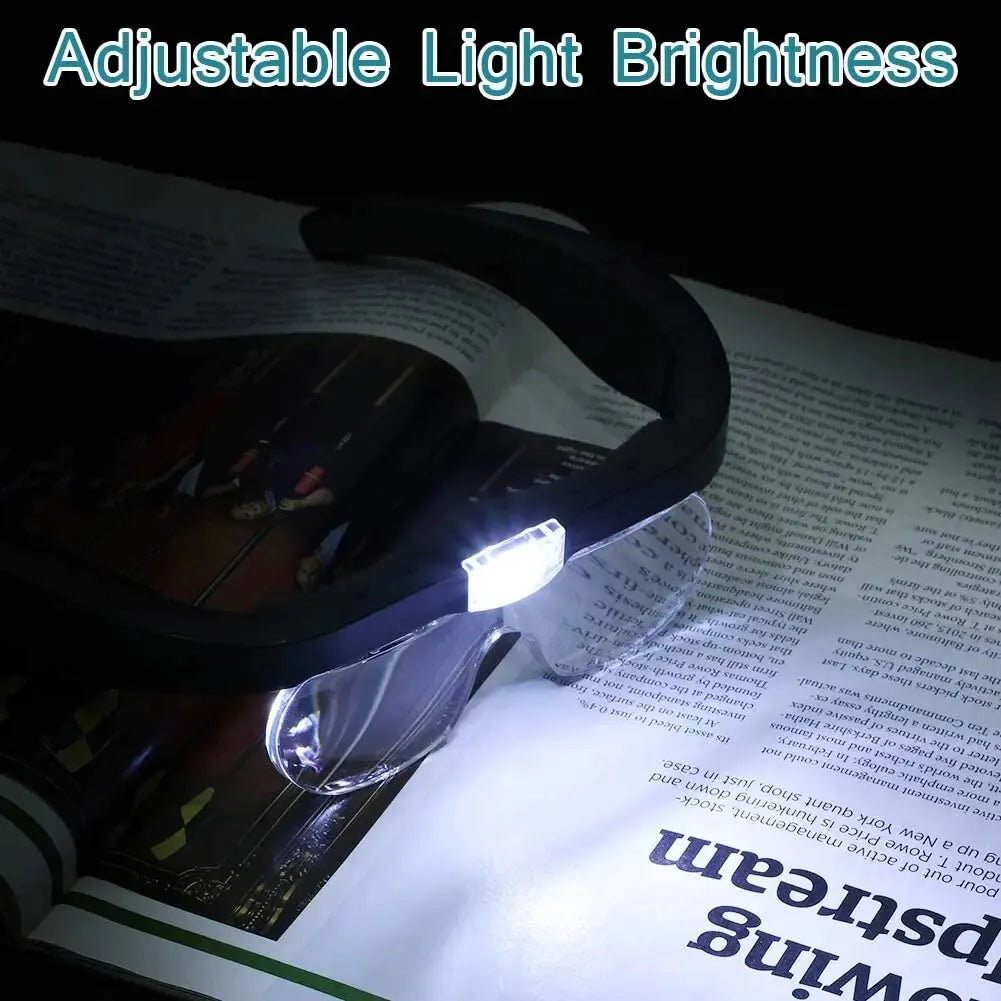 Head-mounted Magnifying Glasses With 2 LED Light