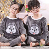 New Winter Kids Pajamas Velvet Thickened Warm Casual