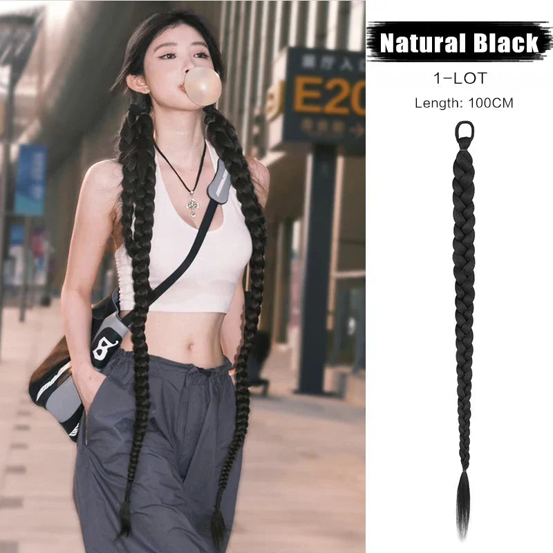 FORLISEE Wig Braid Natural Spicy Girl Pigtail Fried
