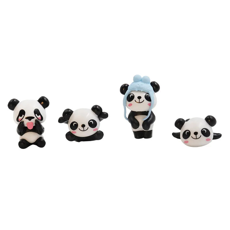 8Pcs/set Cute Panda Car Accessories Interior Funny Toys
