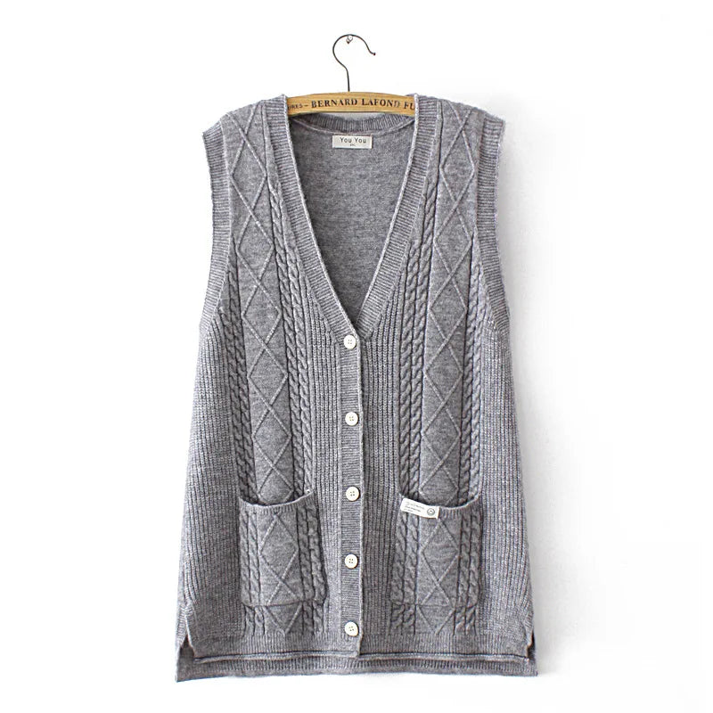 2022 Autumn Winter Plus Size Sweater Vest Women