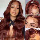 34 Inch Reddish Brown Body Wave Lace Front