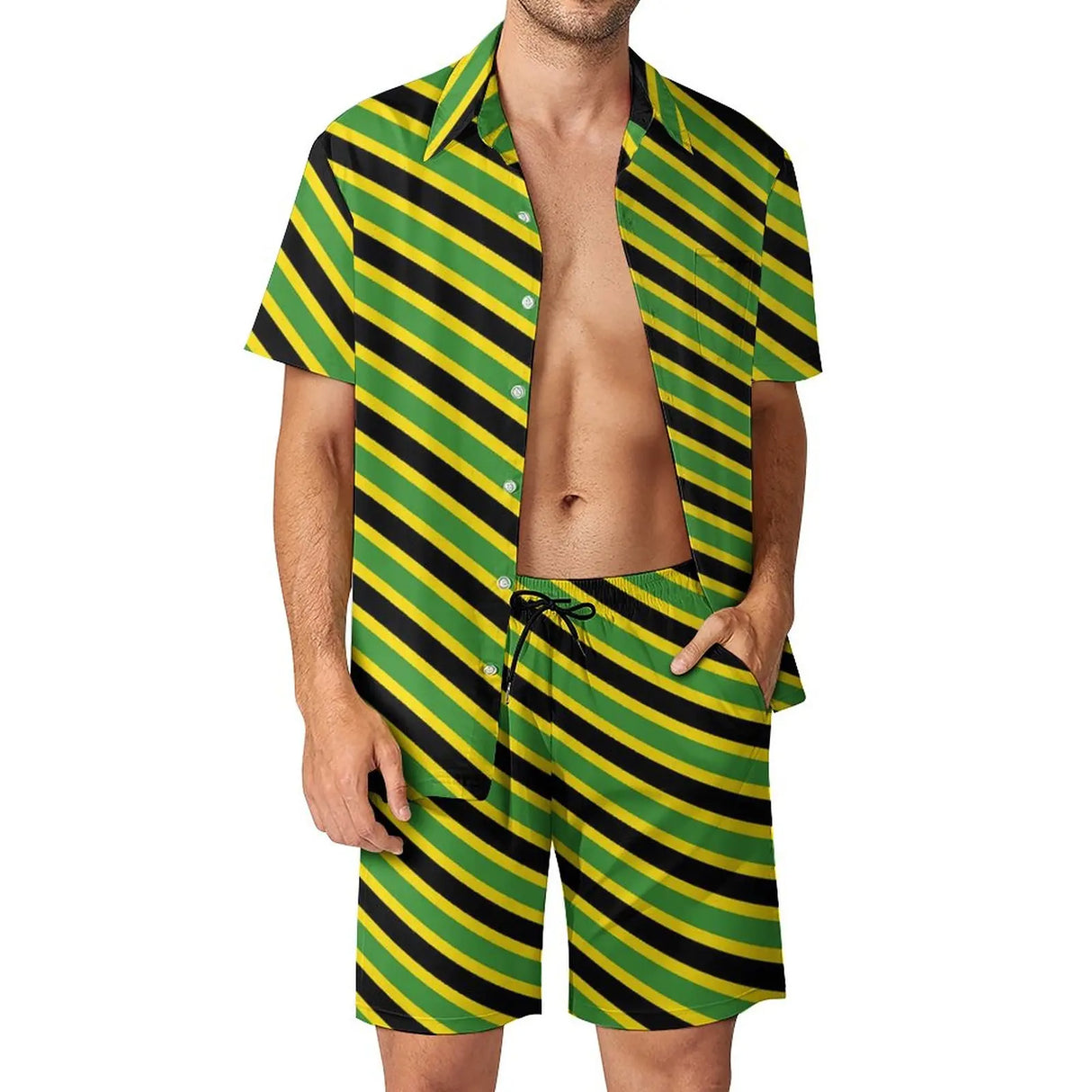Jamaican Flag Men Sets Jamaica Cushion Aesthetic Casual