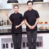 Short Sleeve Restaurant Chef Kitchen Work Uniforms Double