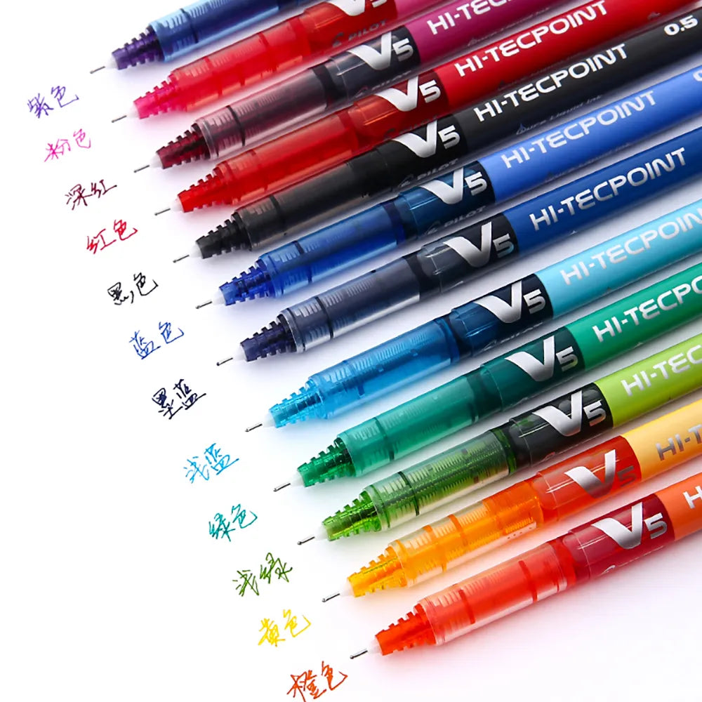 12Japanese Pilot BX-V5 Gel Pens Hi Tecpoint Straight