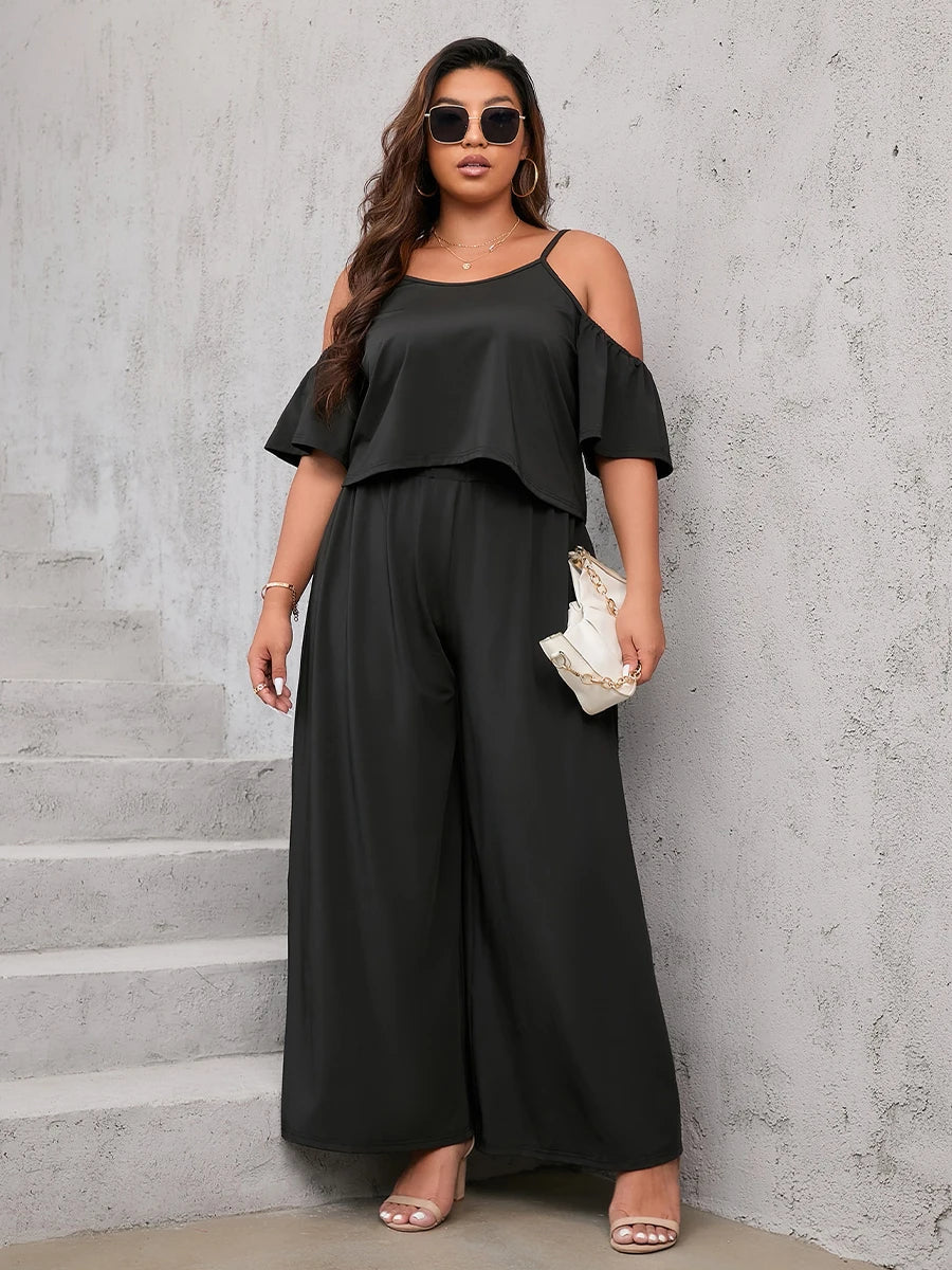 Finjani Womens Plus Size Suit Set Solid Cami