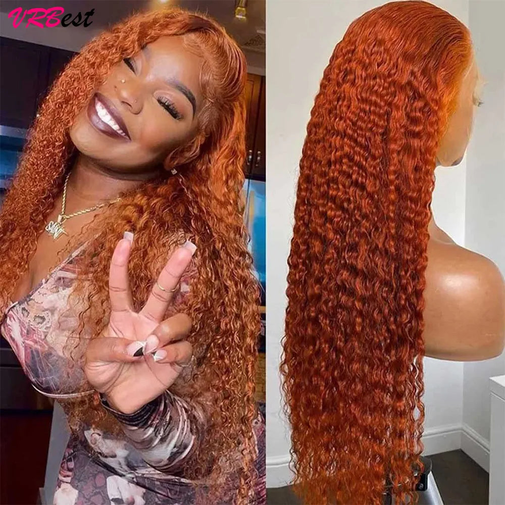 Ginger Orange Lace Front Wig Deep Wave Curly