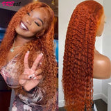 Ginger Orange Lace Front Wig Deep Wave Curly