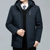 Men's Black Padded Oversized Jacket Oversize Plus Velvet