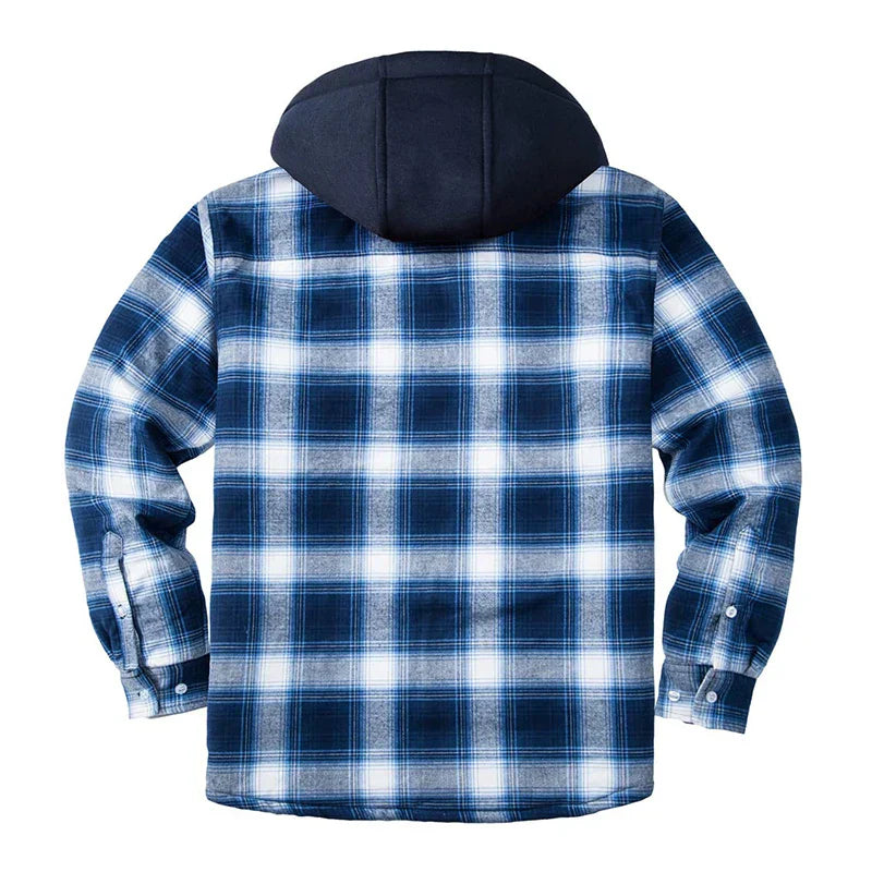 MAGCOMSEN Men's Flannel Shirt Jacket with Removable Hood