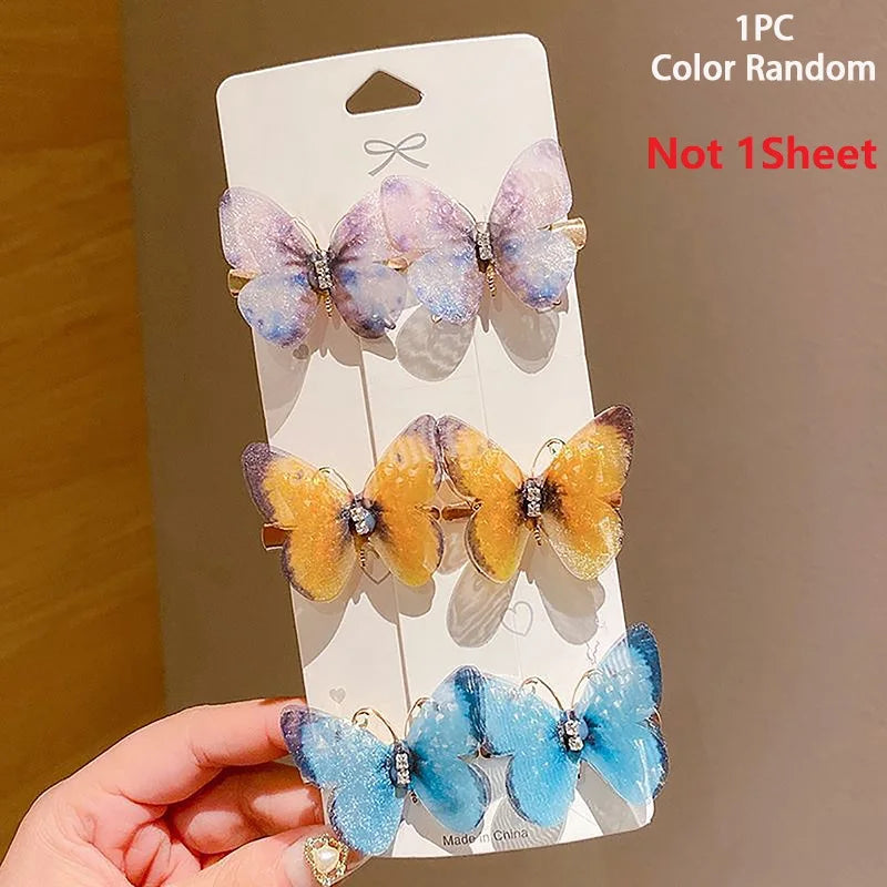 1pc Random Colorful Butterfly Hairpins Girl Hair Clips