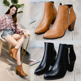 Ankle Boots Women's Fashion Coarse Heel Short Boots