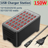 USB Charger 10 15 20 25 30 Ports