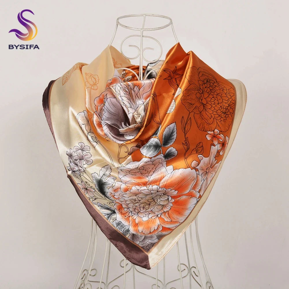 BYSIFA| Fall Winter Elegant Floral Design Scarves Shawls