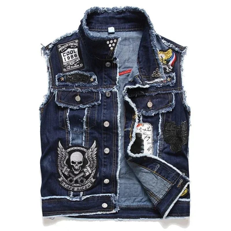 Men's Jackets New Mens Punk Motorcycle Casual Denim