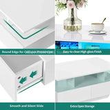 Center Table With Open Display Shelf & Sliding