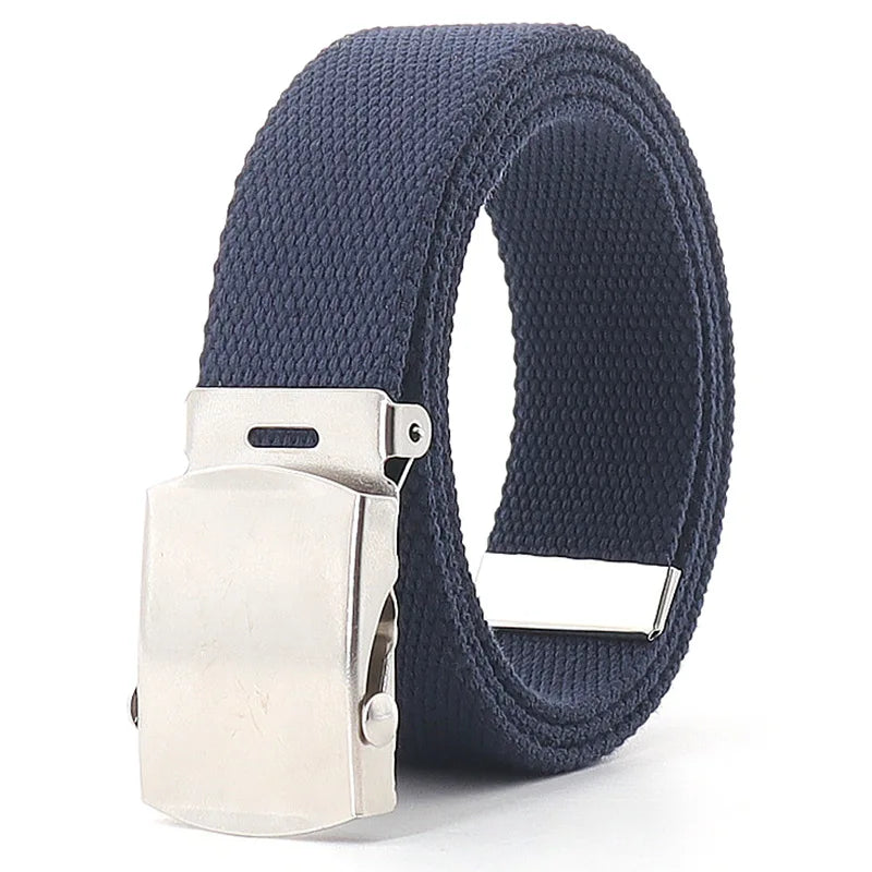 Colorful Canvas Weave Belt Casual Alloy Buckle Waistband