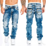 Straight Jeans Man Vintage Wash Denim pants Spring