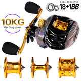 Baitcasting Reel 18+1BB Casting Reel Smooth Metal 7.2:1