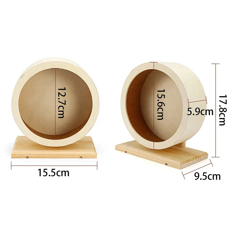 Wooden Running Wheel Training Silent Pet Supplies Gerbil