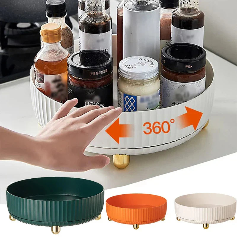 360 Rotation Non-Skid Spice Rack Pantry Cabinet Turntable