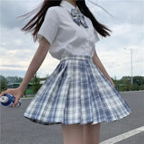 Japanese Uniform Korean School JK Uniform Shirt Plaid