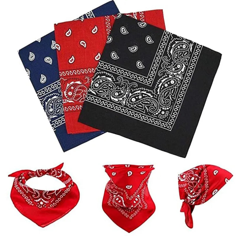 Fashion Bandana Kerchief Head Square Scarves Print Handkerchief
