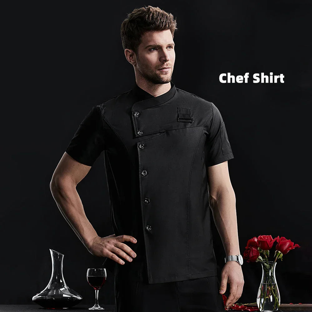 Khaki Chef Uniform Catering Workwear Head Chef Shirts