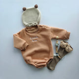 Spring Autumn Newborn Infant rompers one-piece Letter embroidery